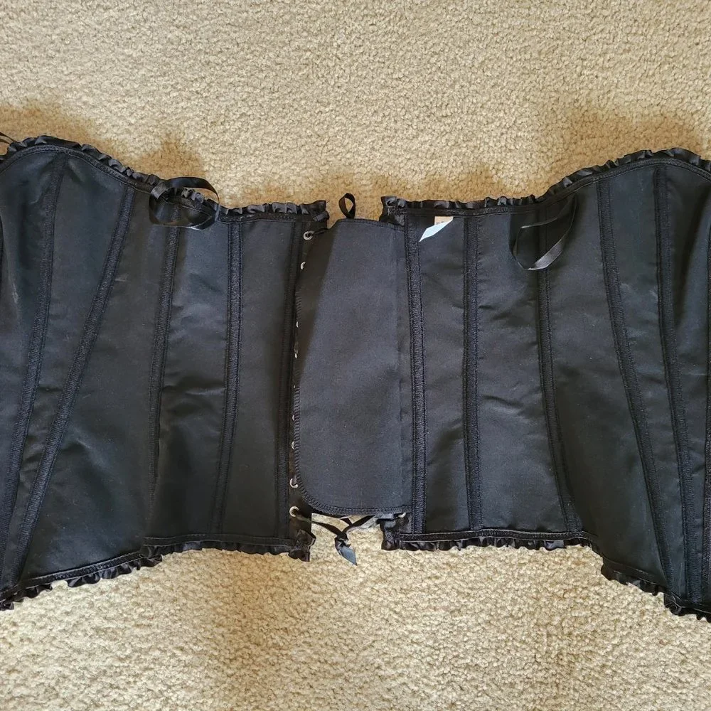 NWOT Black lace up corset valentine cosplay - Picture 2 of 5